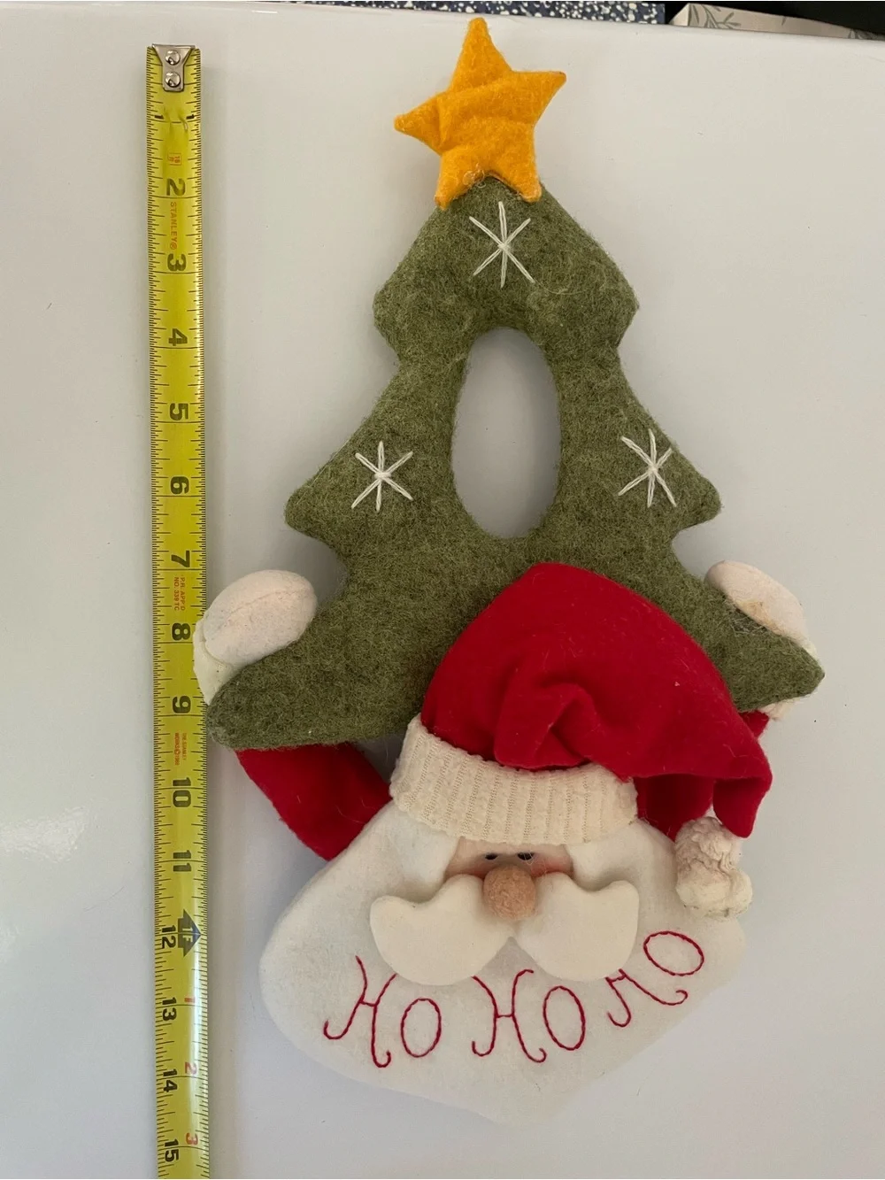 VTG Santa Ho Ho Ho Plush Door Hanger Decor